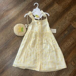 Tahari Yellow and White Kids Dress